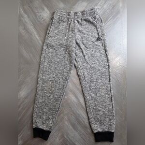 ADIDAS |  Boys Heather Gray Sweatpants with Black Cuffs | Size 10-12 Medium